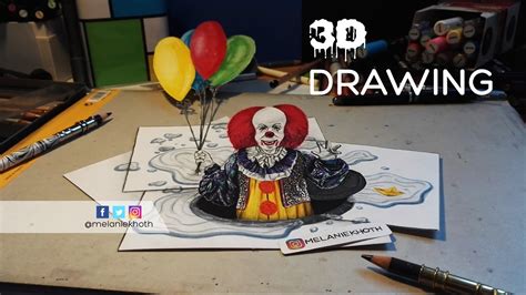 If you like this please like and subscribe. 3D Pennywise clown drawing - YouTube