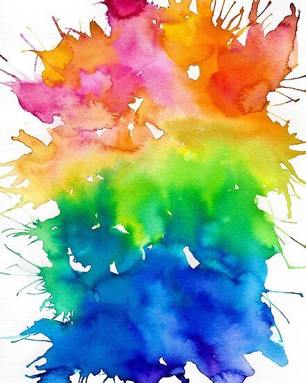 Pósters Rainbow Watercolour Paint Splash Art De Artbybee7 Redbubble