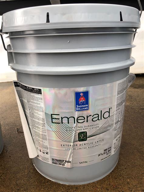 5 Gallon Sherwin Williams Emerald Exterior Acrylic Latex | Barnebys