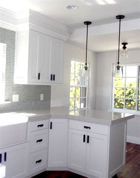 High gloss white cabinet with shelves and led white lights. White Kitchen Cabinets Black Handles | Kitchen cabinets ...