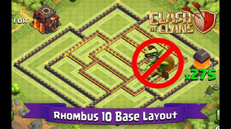 Clash Of Clans Th Best Farming Base Layout Walls Rhombus