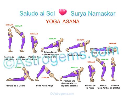 Asanas De Yoga En Espa Ol Surya Namaskar Saludo Al Sol Many Etsy