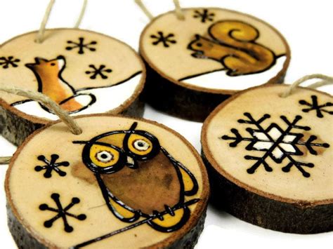 Woodland Animal Ornament Set Small Wood By Simplytwitterpated Wood