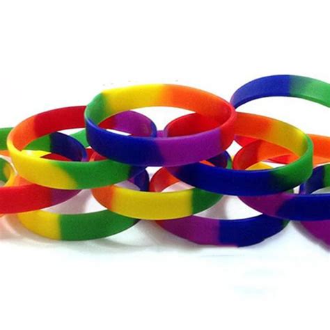 Wholesale Lgbt Pride Rainbow Gradient Silicone Bracelets 100 Pieces Queerks™