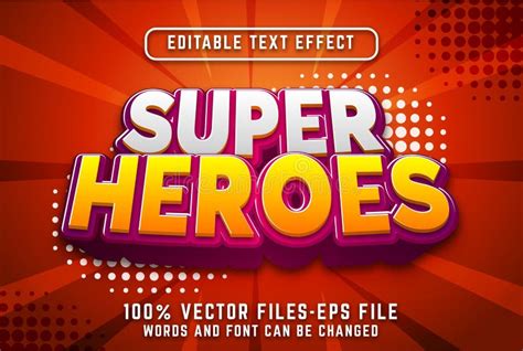 Super Heroes 3d Editable Text Effect With Cartoon Style Premium Vectors