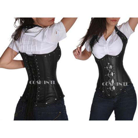 Cosh Corset Underbust Steelboned New Design Black Leather Halter Corset