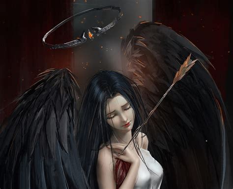Fallen Angel Burn Wings Angel Black Woman Fire Fallen Fantasy
