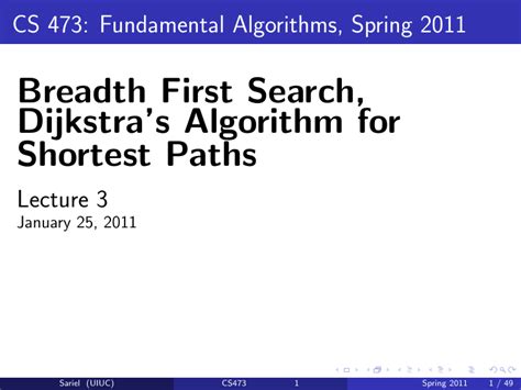 Breadth First Search Dijkstra S Algorithm For Shortest Paths