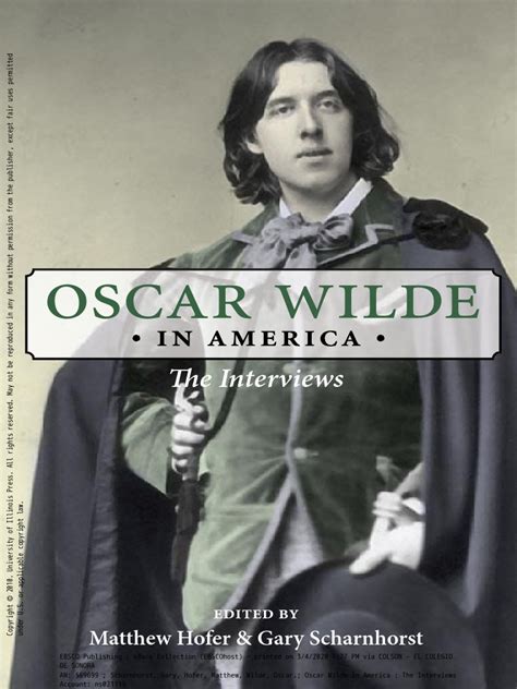 Oscar Wilde In America The Interviews Pdf Pdf Fair Use Oscar Wilde