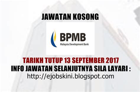 Not all currencies and rate types are available. Jawatan Kosong Bank Pembangunan Malaysia Berhad (BPMB ...