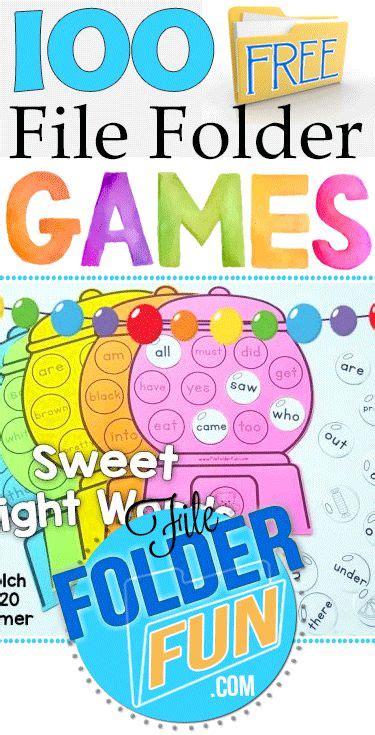 100 Free File Folder Games And Activities