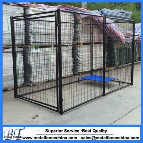 China 6 Ft Black Powder Coated Welded Wire Modular Dog Kennel Panels