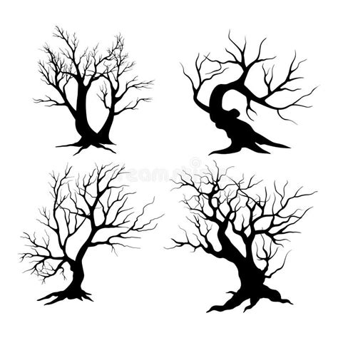 Vector Set Deciduous Trees Stock Illustrations 1584 Vector Set