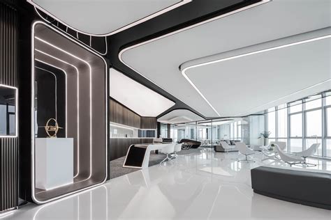 Mod 墨设 Lobby Design Office Interior Design Futuristic Interior