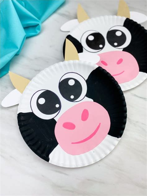 Paper Plate Cow Craft Animal Crafts For Kids Cow Craft Pig Crafts