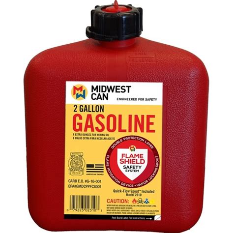 Midwest Can 2310 Mwc2310 2 Gallon Fmd Gas Can