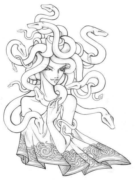 This medusa coloring page features the greek mythological monster herself, made famous for her nasty attitude and for having one of the worst hairdos in history! Pin on Coloring pages for Adults