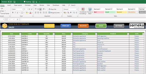 Inventory Control Management Excel Spreadsheet