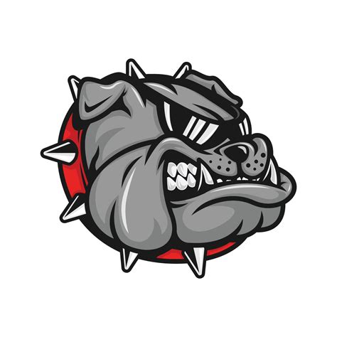 Gonzaga Bulldog Mascot Head With Black Sunglasses On Logo Vector
