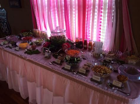 Salad Bar Pink And Gold Table Decorations Baby Shower