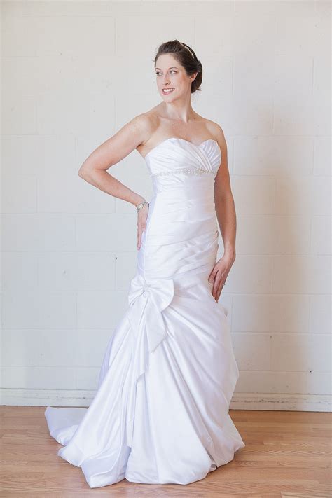 Places you might want to consider for dress rentals include borrowing magnolia, preownedweddingdresses.com, and rent the runway. David's Bridal V3204 Used Wedding Dress Save 8% - Stillwhite