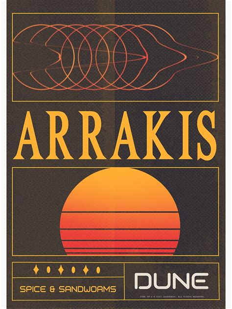Dune Arrakis Vintage Travel Poster Sticker By Notsoravyn Redbubble