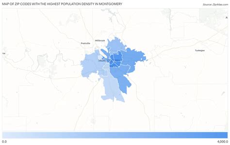 Highest Population Density In Montgomery By Zip Code Zip Atlas