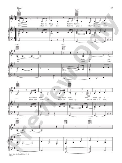 can t take my eyes off you piano vocal chords lady antebellum digital sheet music download