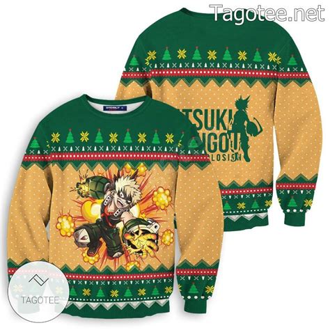 Katsuki Bakugo Boom My Hero Academia Xmas Ugly Christmas Sweater Tagotee