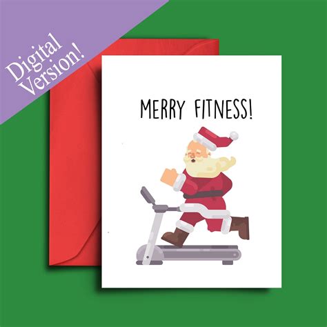 Christmas Card for Fitness Buff Gym Rat Merry Fitness Holiday Greeting