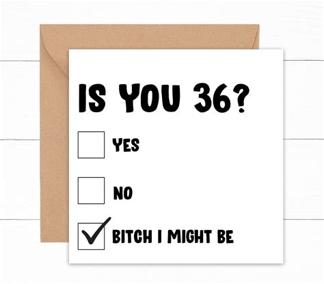 Funny Is You 36 Card For 36th Birthday 36 Year Old Birthday Etsy