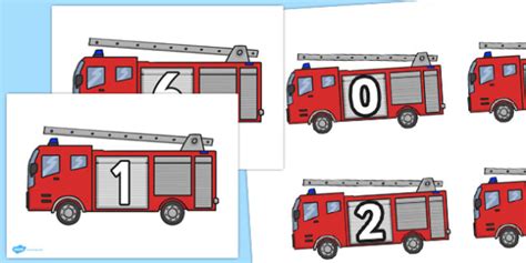 👉 Numbers On Fire Engines 0 10 Teacher Made