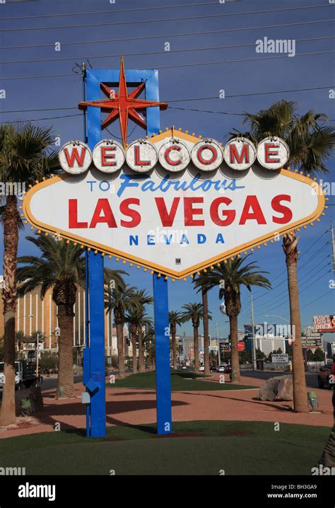 Welcome To Fabulous Downtown Las Vegas Sign Banque De Photographies Et