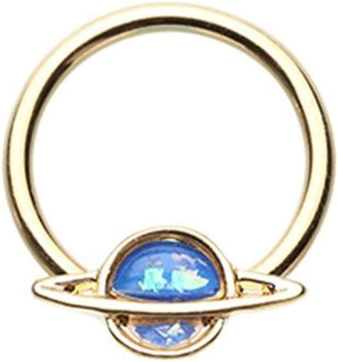 Amazon Com Freedom Fashion Golden Saturn Planet Glitter Opal L