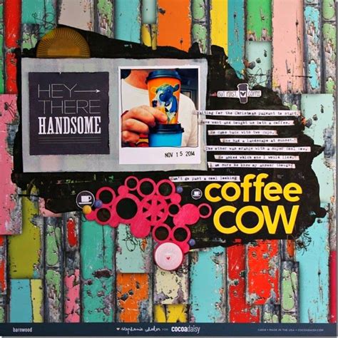 4 squirts and a dollop of cream coffee cow scrapbooking layouts mood board