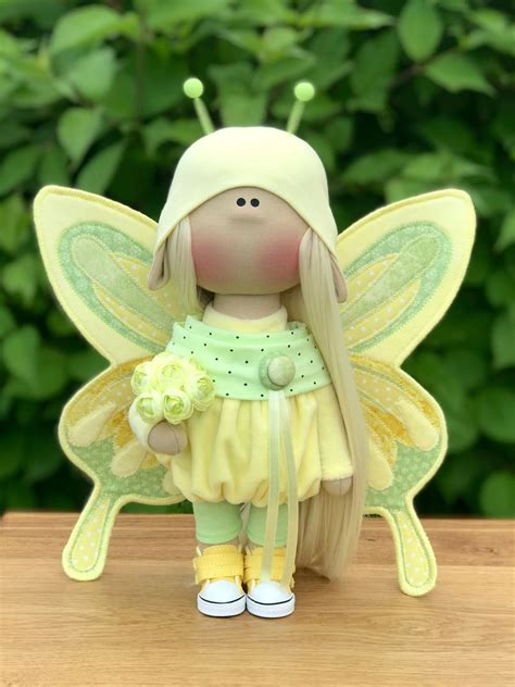 Интерьерная текстильная кукла бабочка заказать на Ярмарке Мастеров