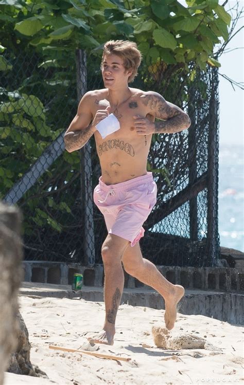 Justin Bieber Shirtless In Barbados Pictures December Popsugar