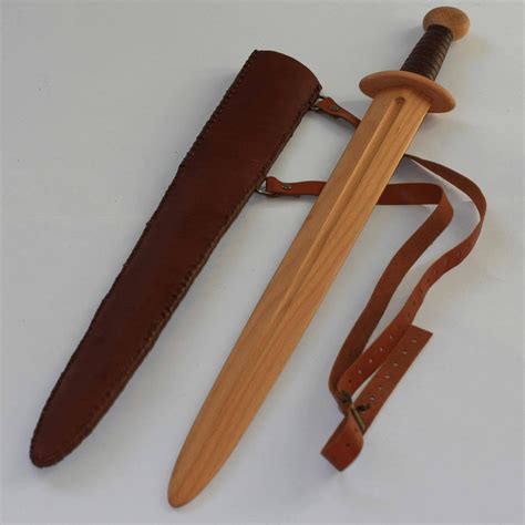 Toy Wooden Sword With Leather Sheath Etsy