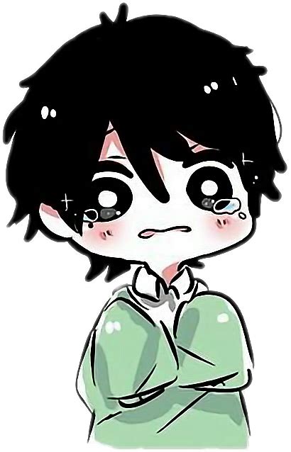 Anime Boy Crying Cute Chibi Freetoedit Sticker By Zzcindyzz