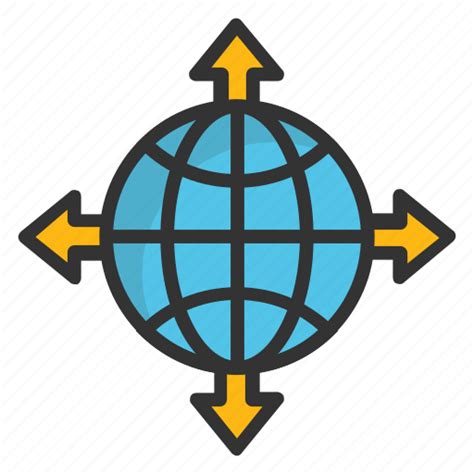 Earth, global destination, global directions, globe cardinal directions, world tour icon
