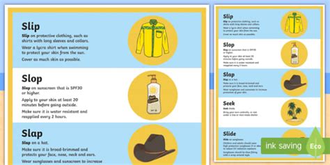Sun Safety Poster Pdf Surf Life Saving Australia Twinkl