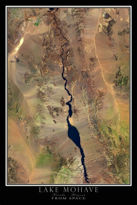 The Lake Mohave Nevada Arizona Satellite Poster Map