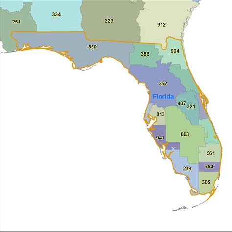 Florida Area Code Maps Florida Telephone Area Code Maps Free Florida