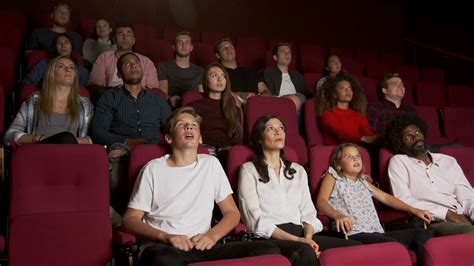 Audience In Cinema Watching Horror Film Shot On R3d Stock Video Footage