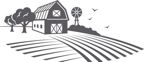 Download Farm Image House Farm Clipart Black And White Transparent