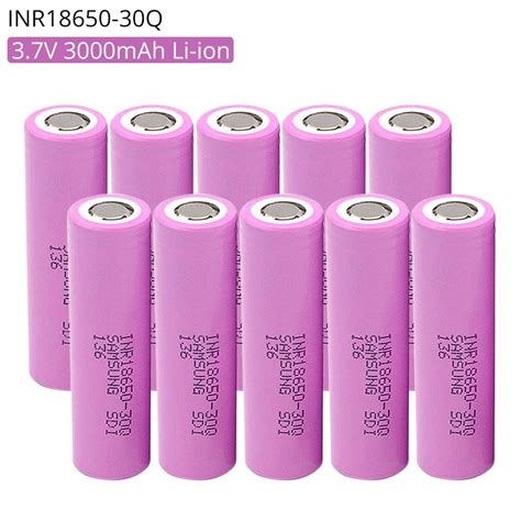 buy 10pcs 18650 battery 3000mah for samsung inr18650 30q lithium ion batteria rechargeable e