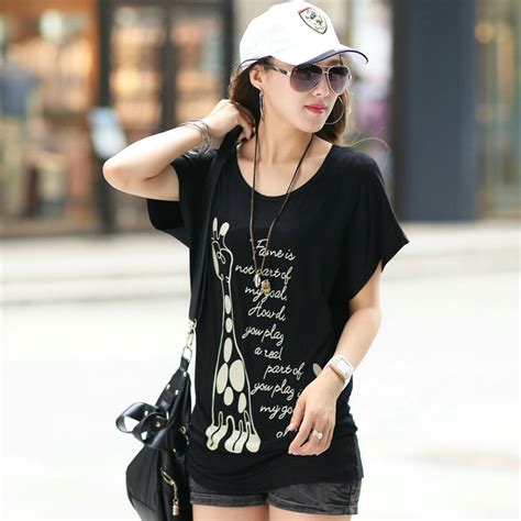 Summer Fashion Tops High Quality Black Colors Elastic Cotton Letter