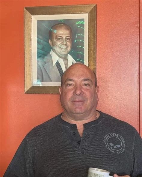 Philadelphia Mobster Philip Narducci With A Portrait Of His Late Father Frank Chickie