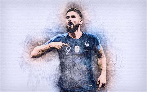 Download Wallpapers 4k Olivier Giroud French Football Team Artwork