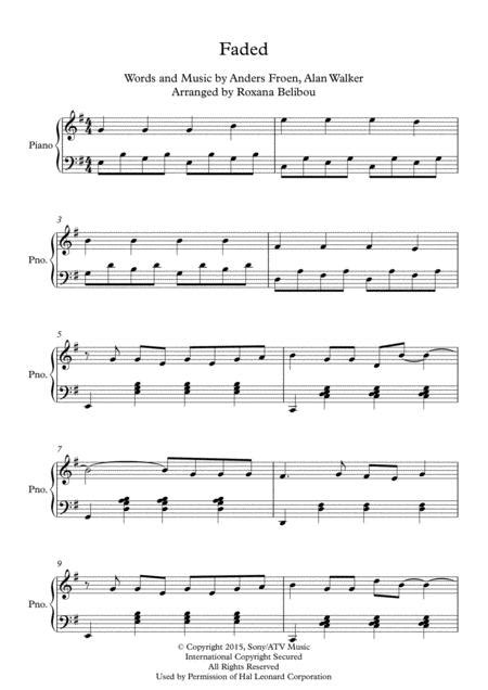 Learn how to play faded on piano! Faded By Alan Walker Piano By - Digital Sheet Music For ...